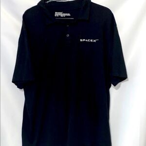 SPACEX Black Men's Polo Shirt SIZE 2XL GOOD  CLEAN CONDITION
